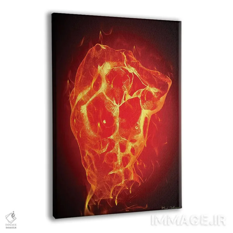 تابلو دکوراتیو "مرد آتش" اثر مارک اشکنازی - نمای پرسپکتیو محصول