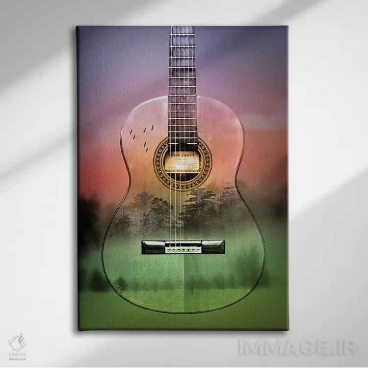 تابلو دکوراتیو "جنگل گیتار" اثر مارک اشکنازی - نمای روبهرو روی دیوار