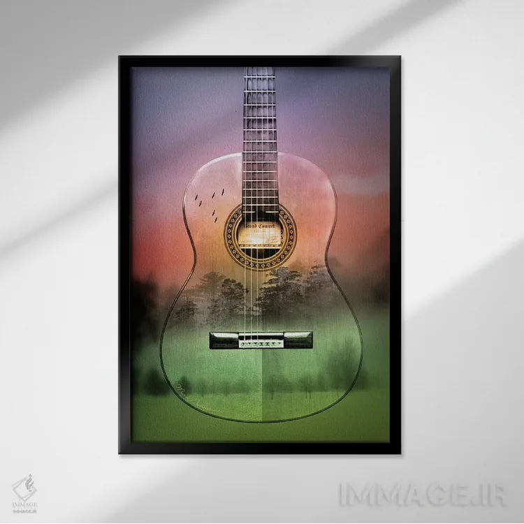 تابلو دکوراتیو "جنگل گیتار" اثر مارک اشکنازی - نمای قابدار مشکی