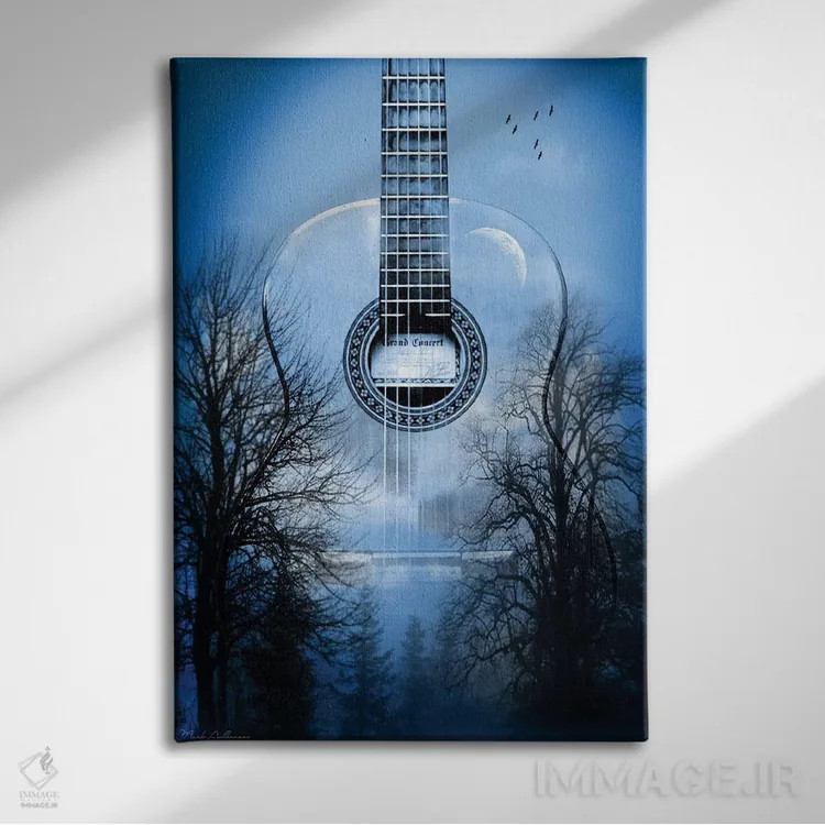 تابلو دکوراتیو "شب موسیقی مرموز" اثر مارک اشکنازی - نمای روبهرو روی دیوار