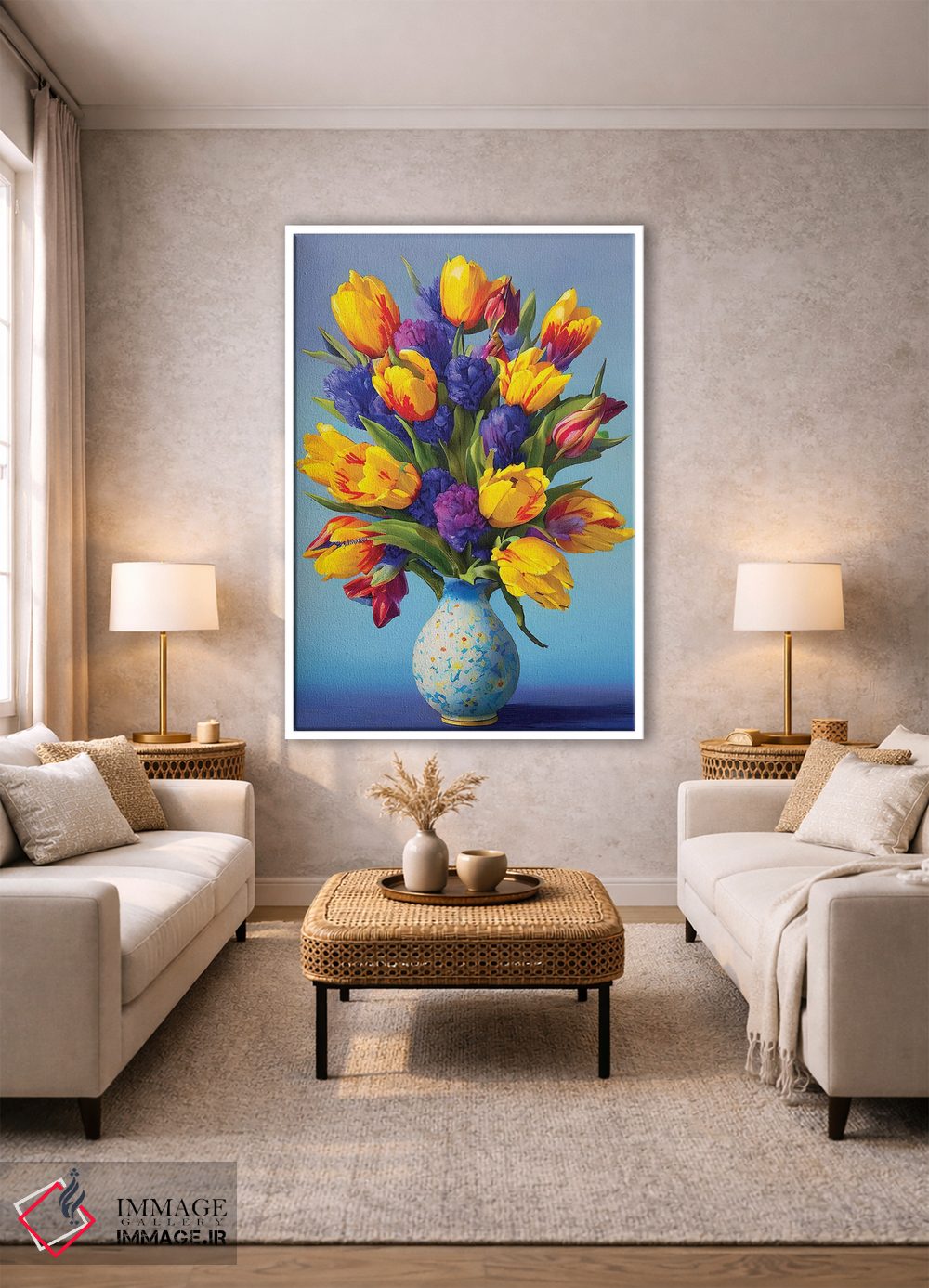 تابلو دکوراتیو "سطل لاله ها" اثر مارک اشکنازی - D1W
