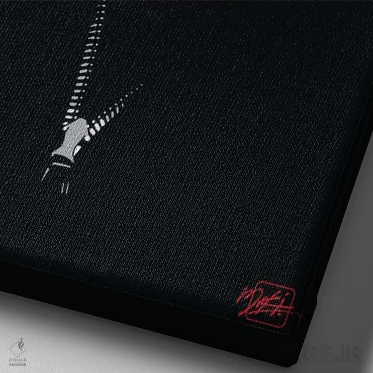 تابلو دکوراتیو "میکی مارلین" اثر میکی - نمای نزدیک بافت بوم