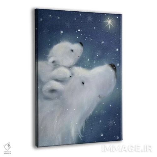 تابلو دکوراتیو "خرس قطبی و توله ۲" اثر ماکیکو - نمای پرسپکتیو محصول
