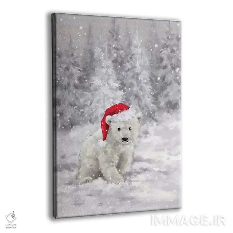 تابلو دکوراتیو "خرس قطبی در جنگل ۲" اثر ماکیکو - نمای پرسپکتیو محصول