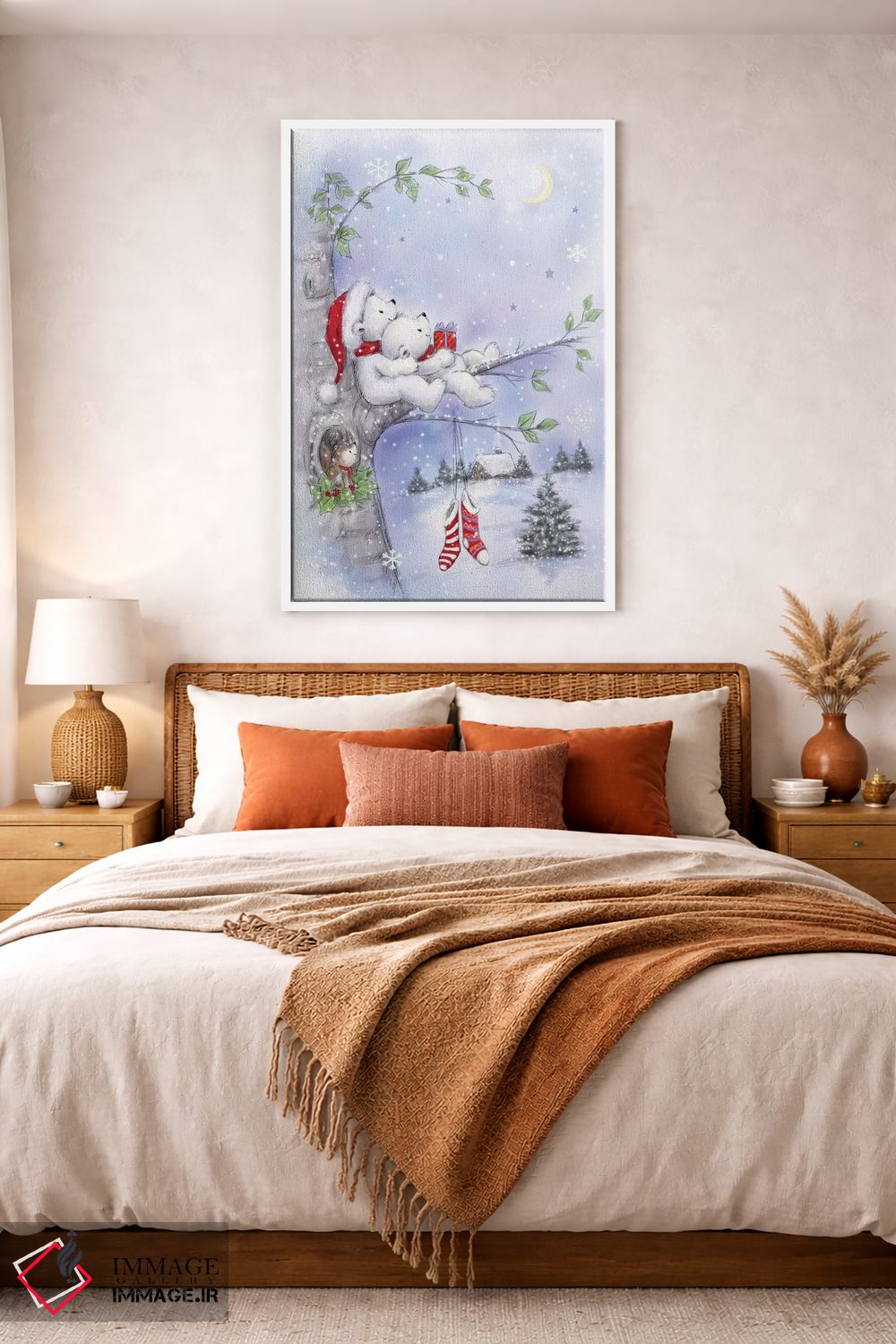 تابلو دکوراتیو "زوج خرس روی درخت" اثر ماکیکو - D4W