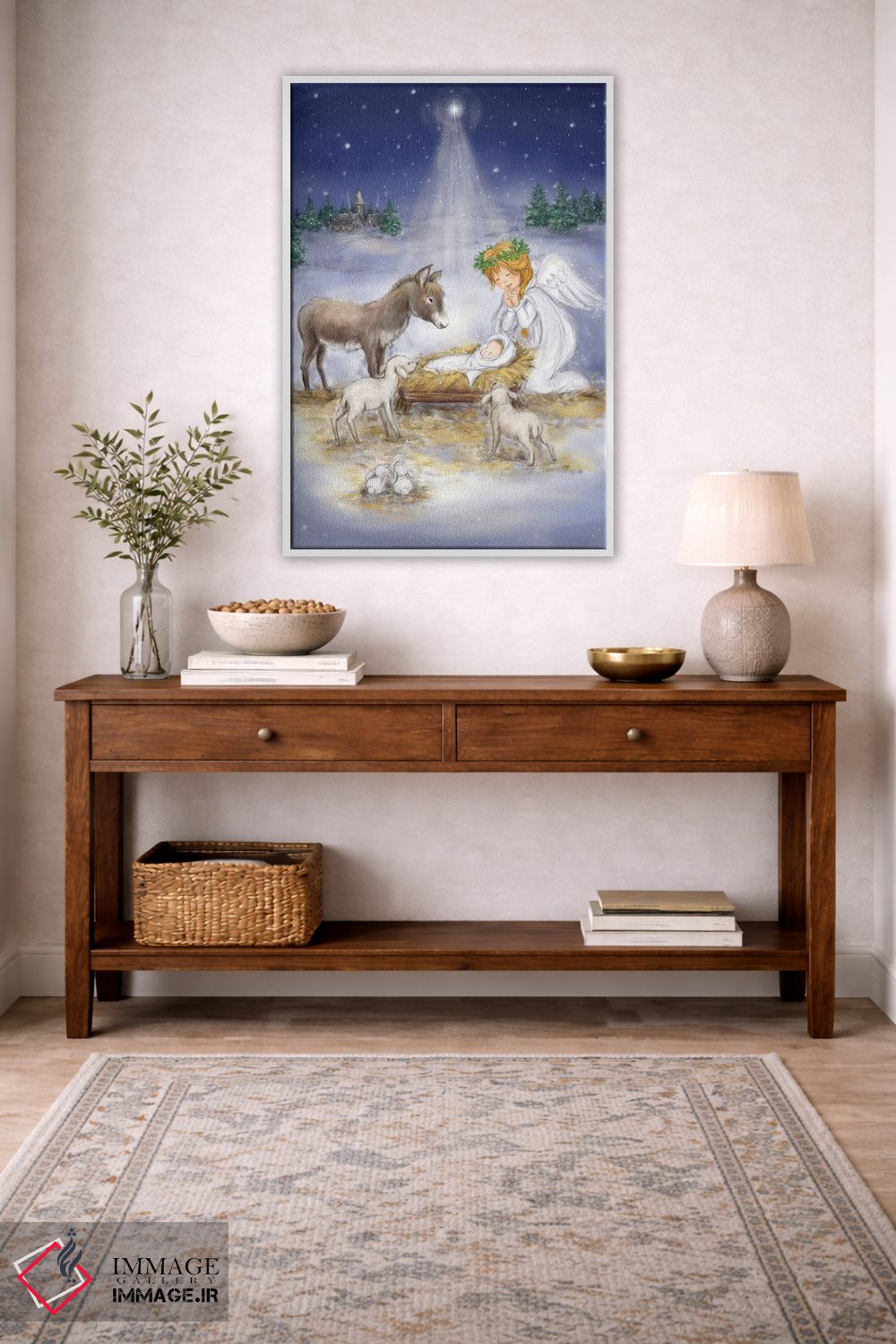 تابلو دکوراتیو "تولد عیسی با فرشته" اثر ماکیکو - D2W