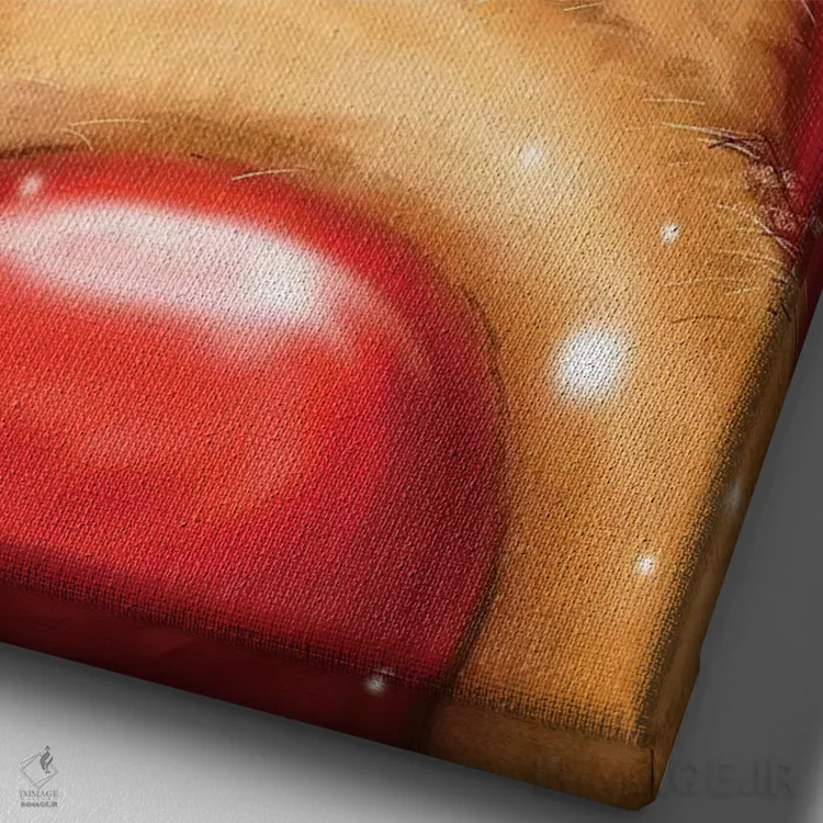 تابلو دکوراتیو "گوزن شمالی ۱" اثر ماکیکو - نمای نزدیک بافت بوم