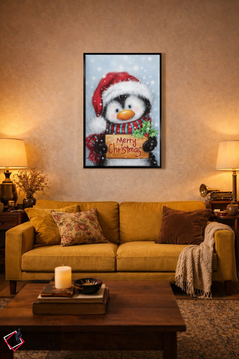 تابلو دکوراتیو "پنگوئن با خط دست" اثر ماکیکو - D2B