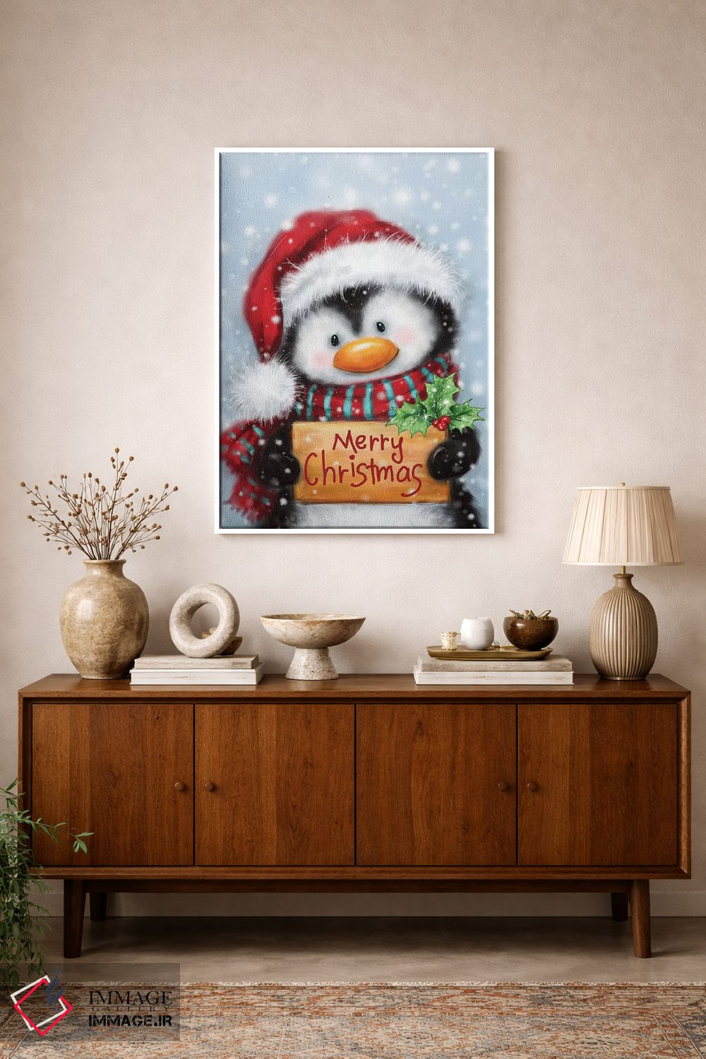 تابلو دکوراتیو "پنگوئن با خط دست" اثر ماکیکو - D1W