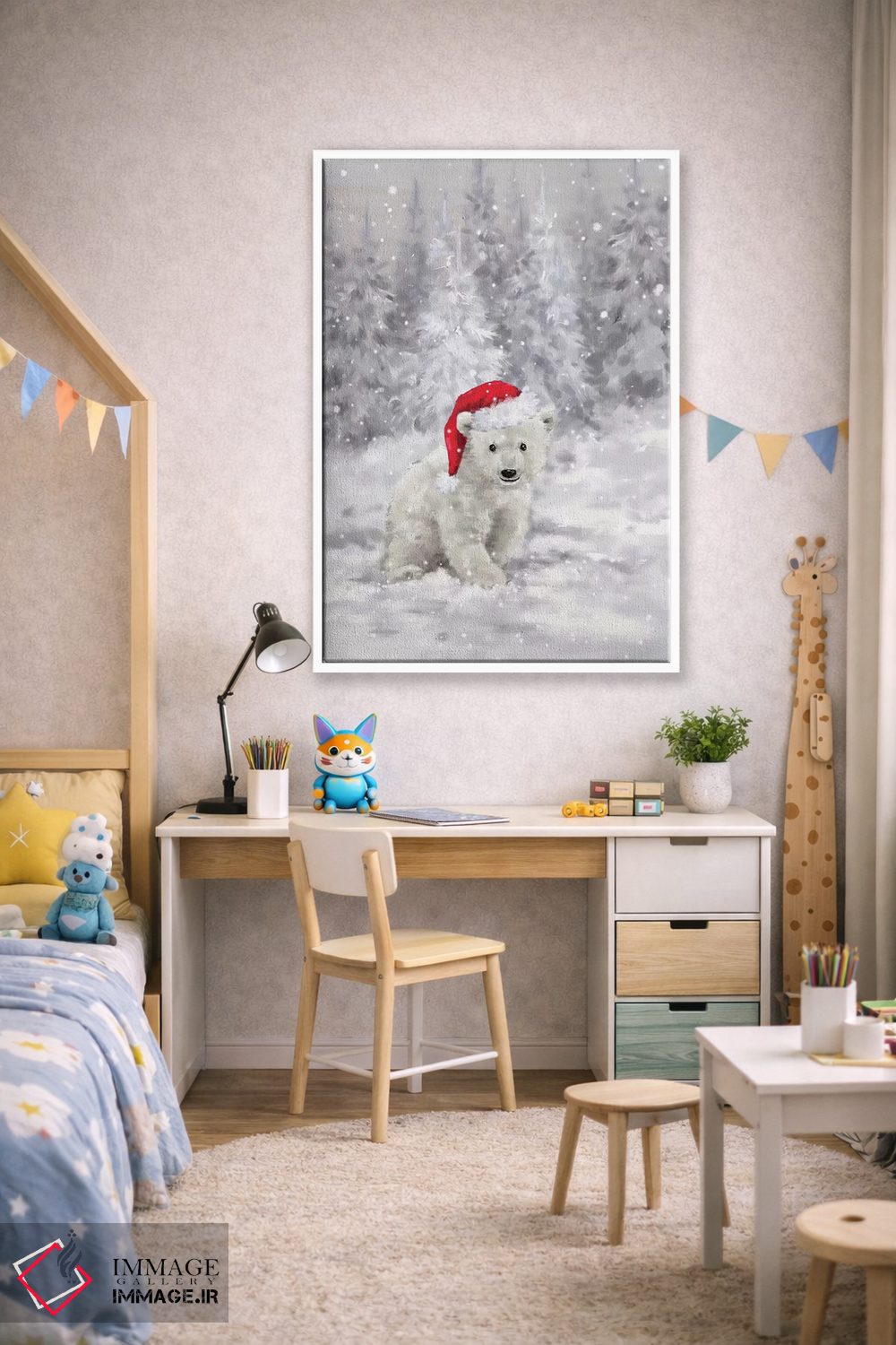 تابلو دکوراتیو "خرس قطبی در جنگل ۲" اثر ماکیکو - D2W