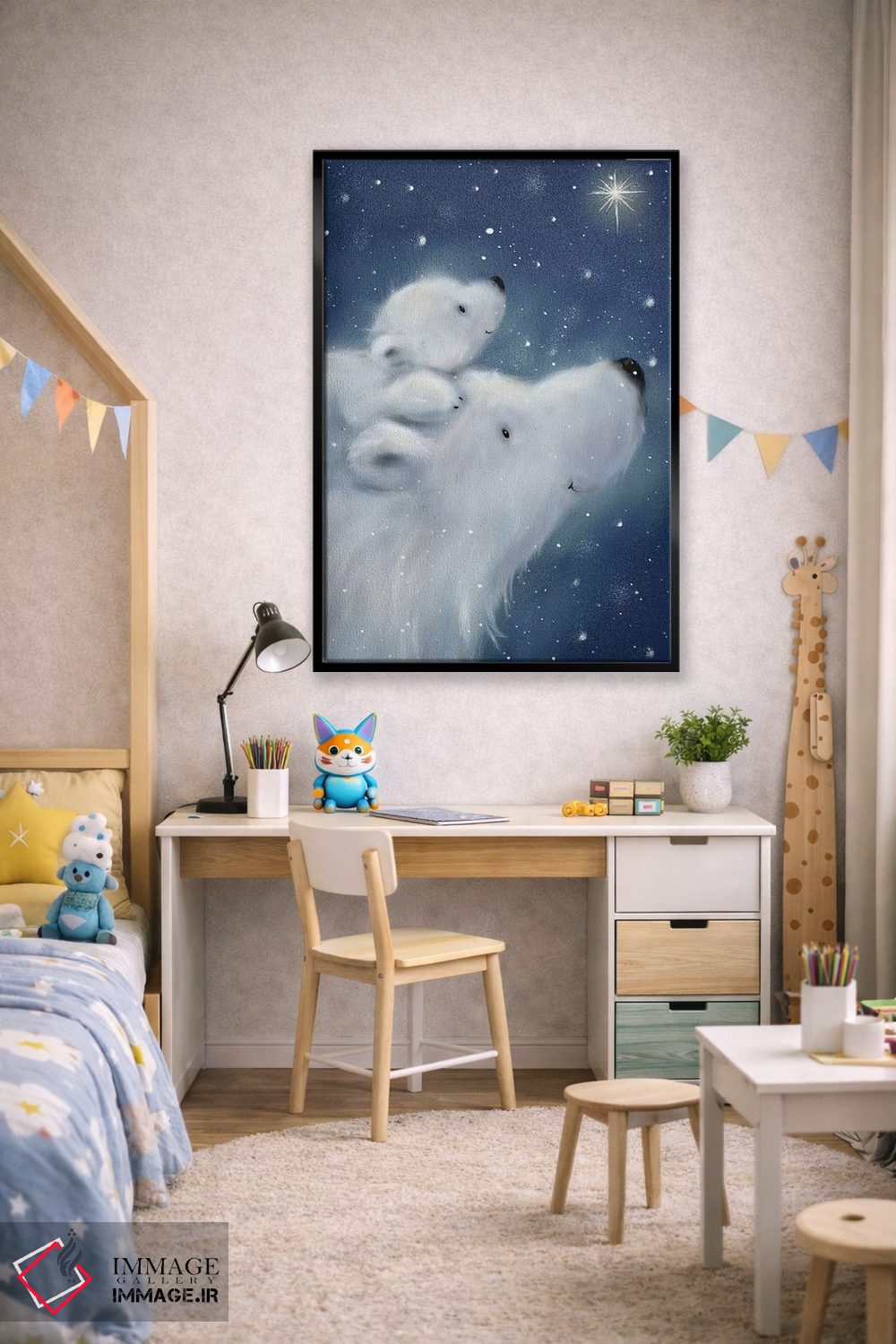 تابلو دکوراتیو "خرس قطبی و توله ۲" اثر ماکیکو - D2B