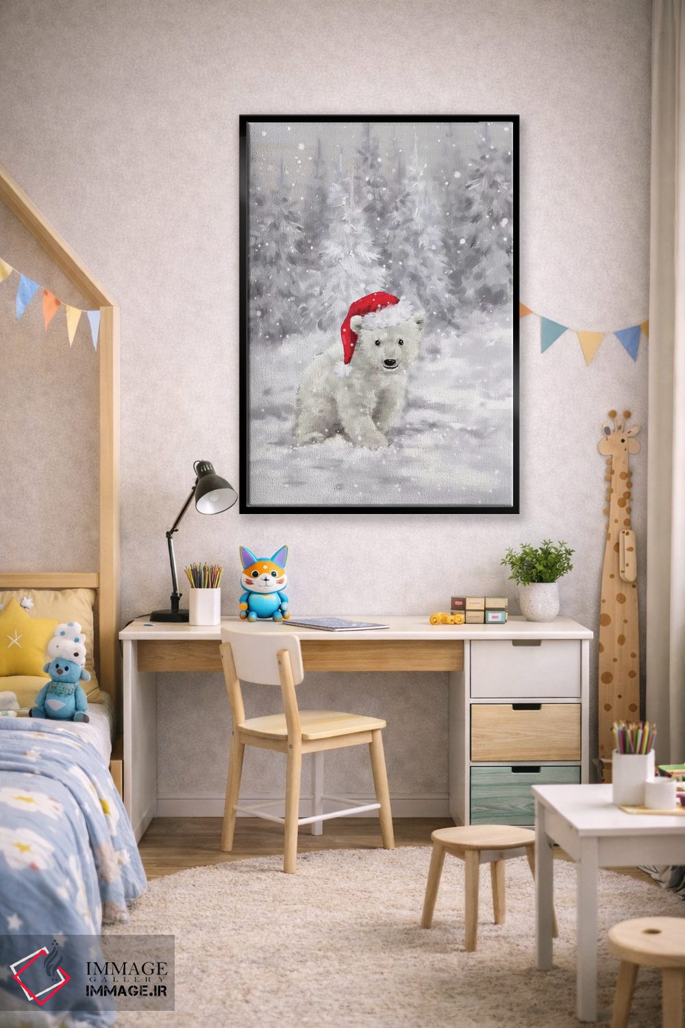 تابلو دکوراتیو "خرس قطبی در جنگل ۲" اثر ماکیکو - D3B