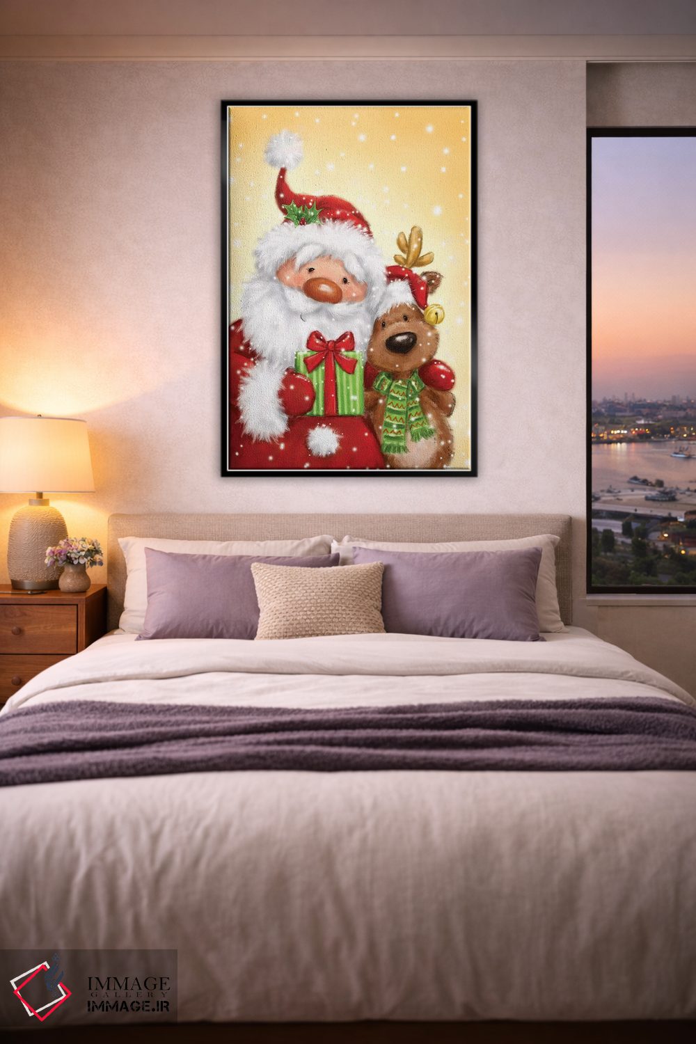 تابلو دکوراتیو "بابانوئل و گوزن شمالی ۲" اثر ماکیکو - D4B