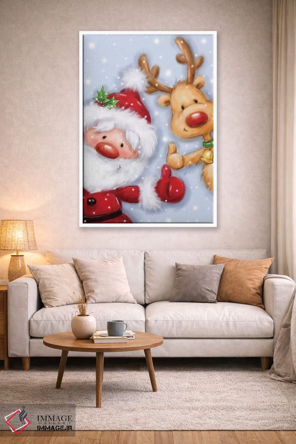 تابلو دکوراتیو "بابانوئل و گوزن شمالی ۳" اثر ماکیکو - D2W