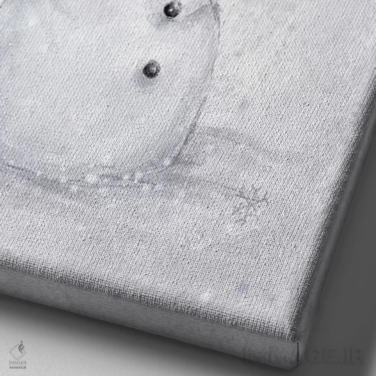 تابلو دکوراتیو "آدم برفی و رابین ۶ الف" اثر ماکیکو - نمای نزدیک بافت بوم