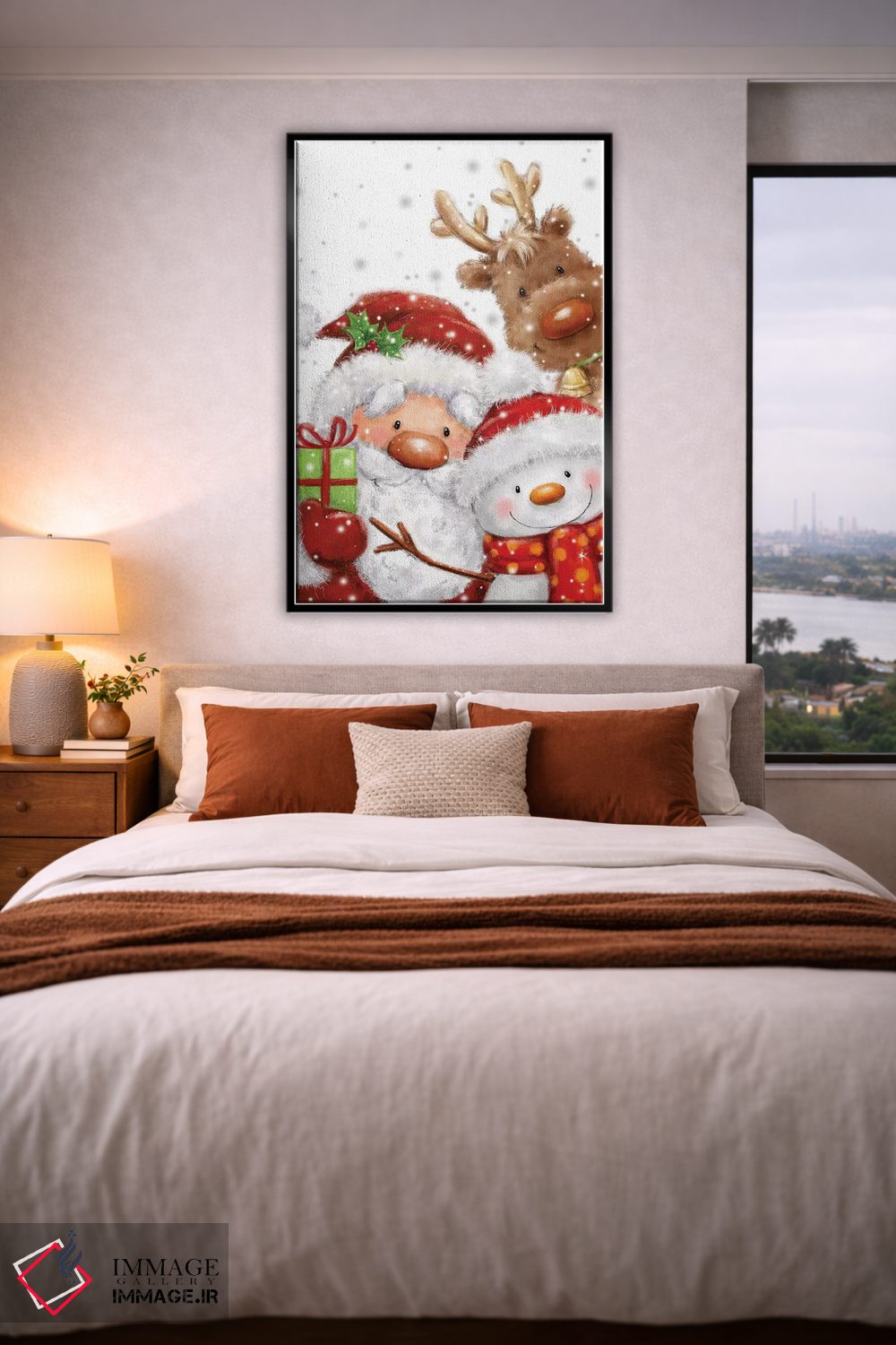 تابلو دکوراتیو "بابانوئل، آدم برفی و گوزن شمالی" اثر ماکیکو - D4B