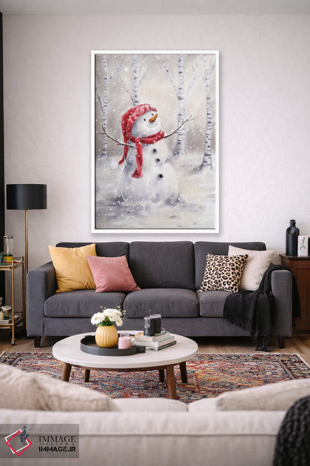 تابلو دکوراتیو "آدم برفی در جنگل ۱" اثر ماکیکو - D1W