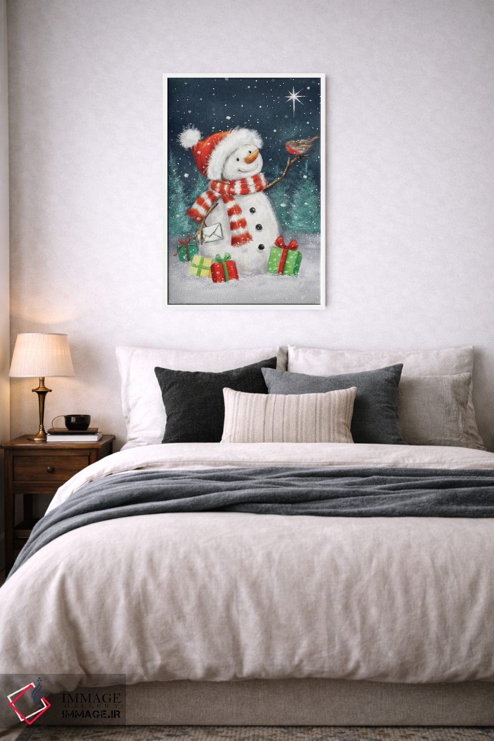 تابلو دکوراتیو "آدم برفی با هدایا ۳ ب" اثر ماکیکو - D5W