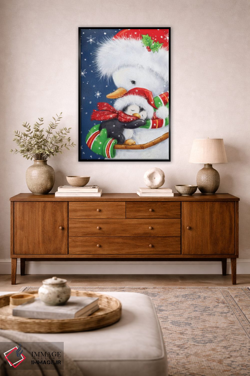 تابلو دکوراتیو "آغوش آدم برفی" اثر ماکیکو - D5B