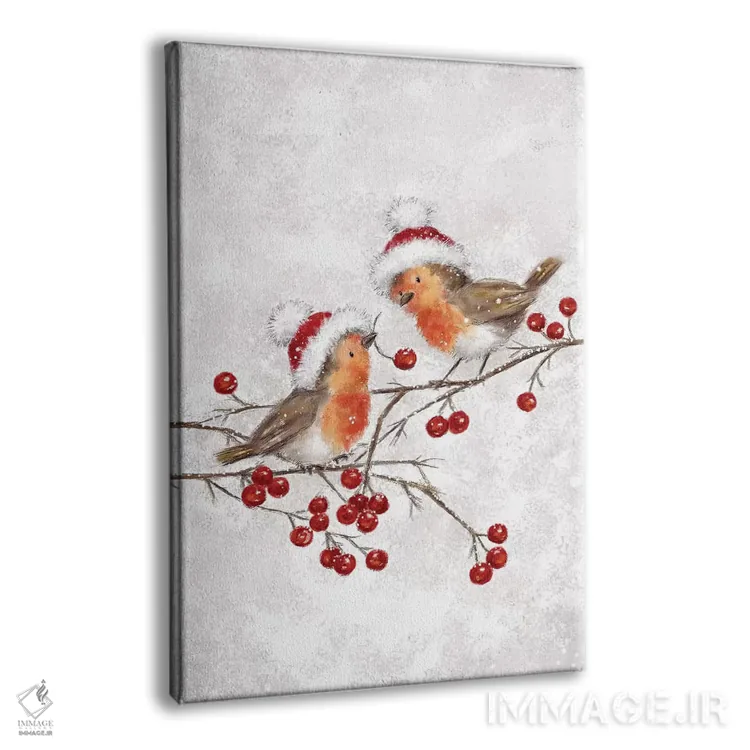 تابلو دکوراتیو "دو رابین" اثر ماکیکو - نمای پرسپکتیو محصول