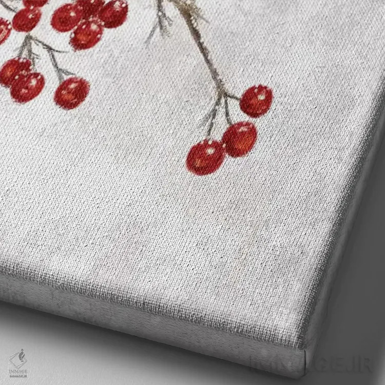 تابلو دکوراتیو "دو رابین" اثر ماکیکو - نمای نزدیک بافت بوم