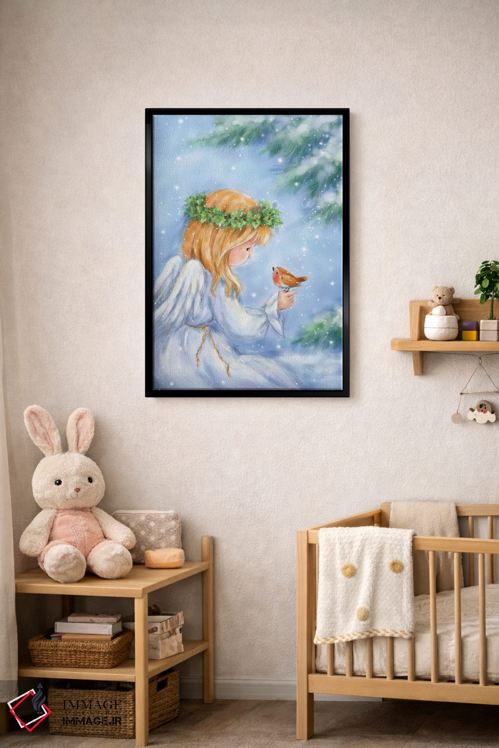 تابلو دکوراتیو "فرشته و رابین" اثر ماکیکو - D3B