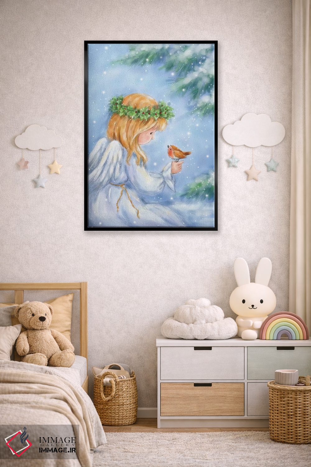 تابلو دکوراتیو "فرشته و رابین" اثر ماکیکو - D4B