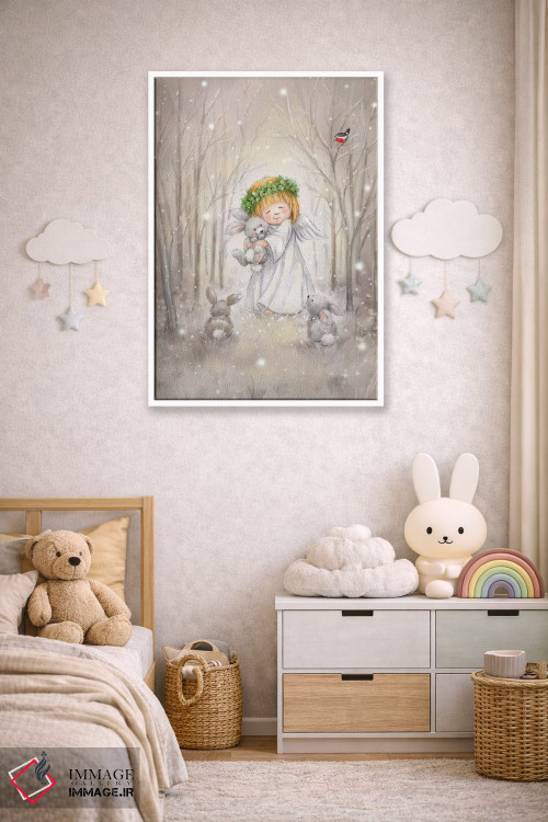 تابلو دکوراتیو "فرشته با خرگوش" اثر ماکیکو - D3W