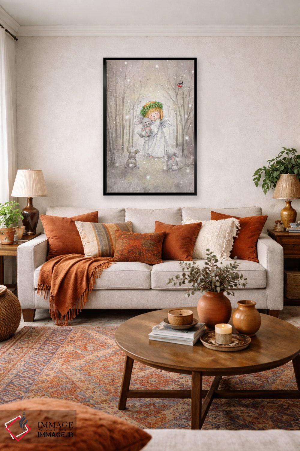 تابلو دکوراتیو "فرشته با خرگوش" اثر ماکیکو - D4B