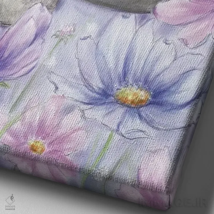 تابلو دکوراتیو "فیل با پروانه" اثر ماکیکو - نمای نزدیک بافت بوم