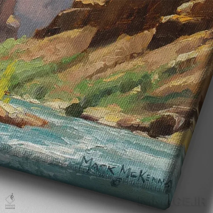 تابلو دکوراتیو صخره های پس رونده اثر مارک مک کنا - نمای نزدیک بافت بوم