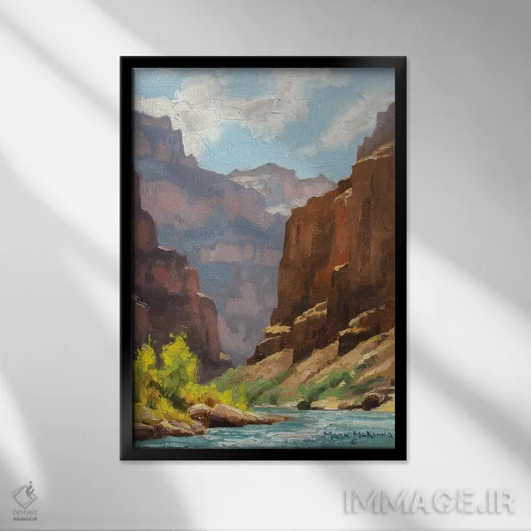 تابلو دکوراتیو صخره های پس رونده اثر مارک مک کنا - نمای قابدار مشکی