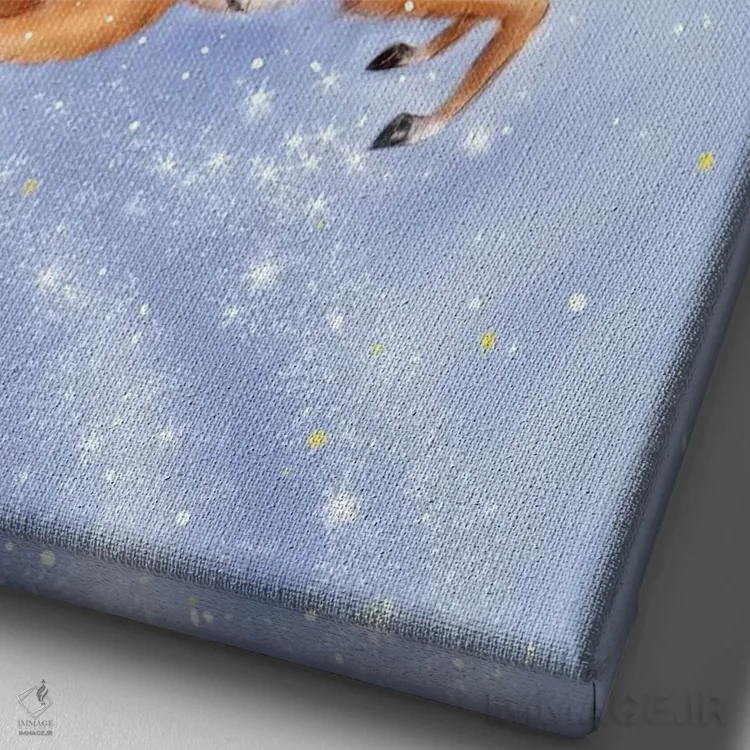 تابلو دکوراتیو "رودلف پرنده" اثر ماکیکو - نمای نزدیک بافت بوم