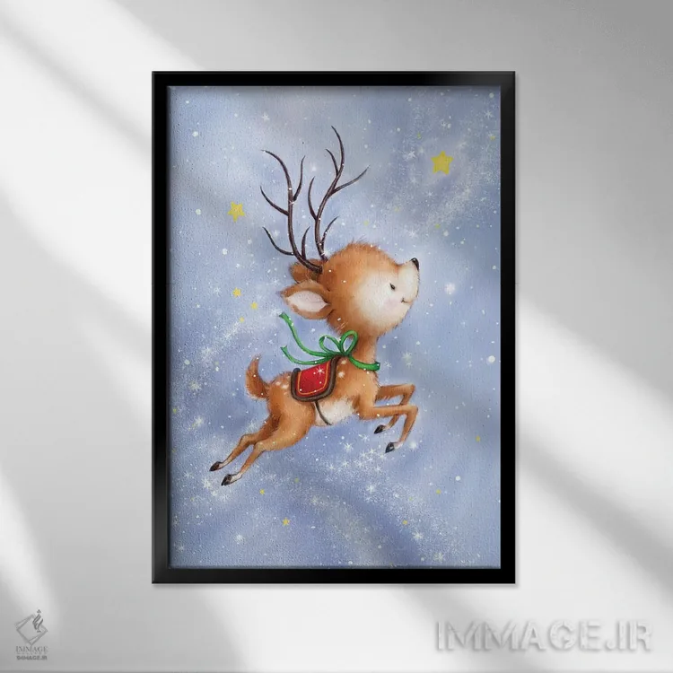 تابلو دکوراتیو "رودلف پرنده" اثر ماکیکو - نمای قابدار مشکی