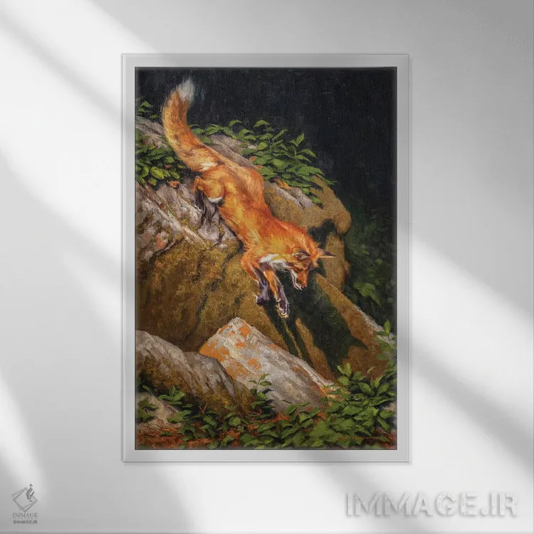 تابلو دکوراتیو راهزن سرخ پوش اثر مارک مک کنا - نمای قابدار سفید