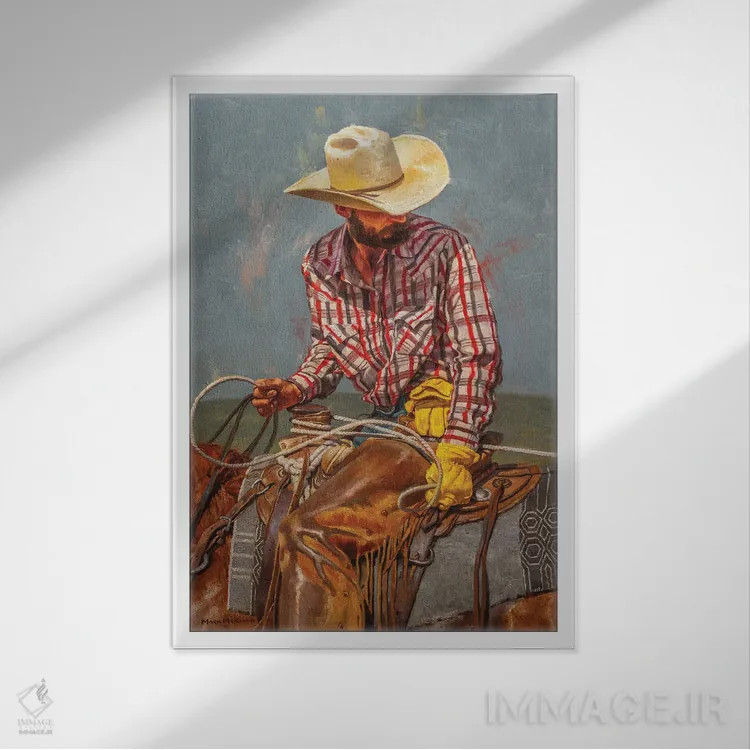 تابلو دکوراتیو آماده و چابک اثر مارک مک کنا - نمای قابدار سفید