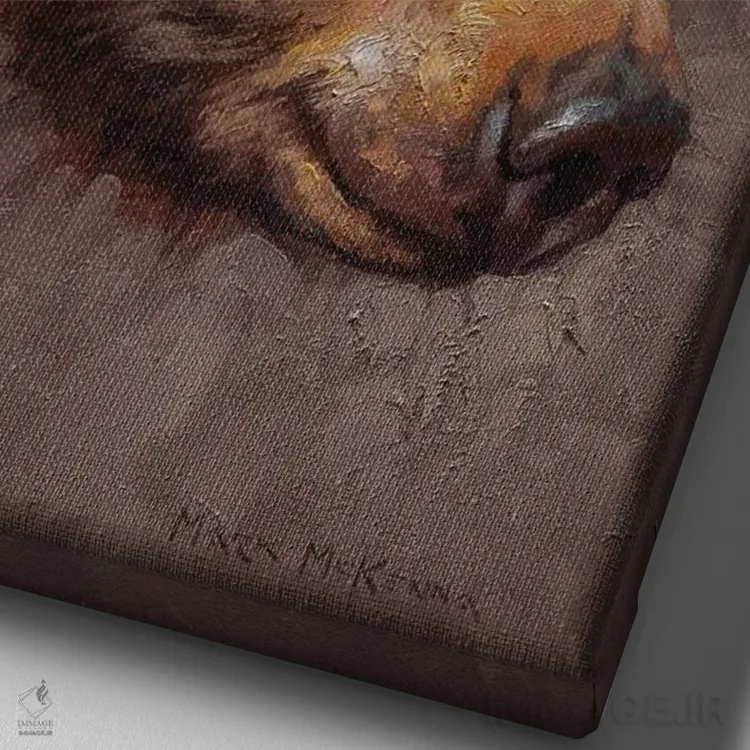 تابلو دکوراتیو موهای بلوند توت فرنگی اثر مارک مک کنا - نمای نزدیک بافت بوم