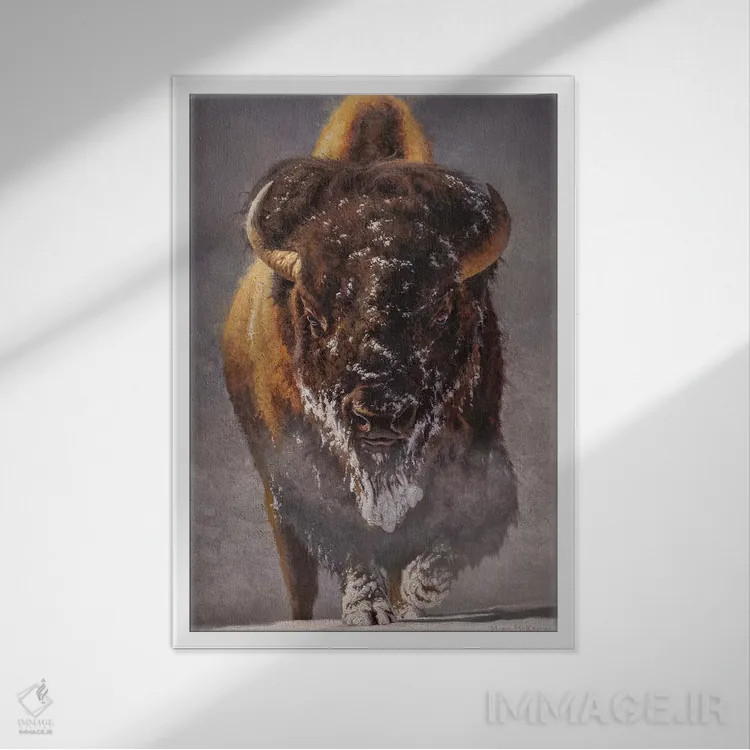 تابلو دکوراتیو پیرمرد زمستان اثر مارک مک کنا - نمای قابدار سفید