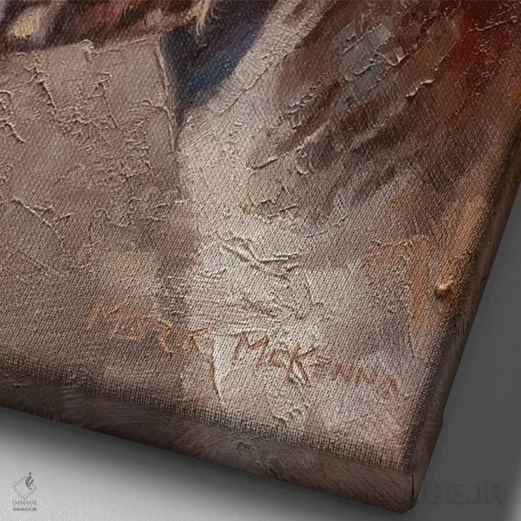 تابلو دکوراتیو الاغ کوچک اثر مارک مک کنا - نمای نزدیک بافت بوم