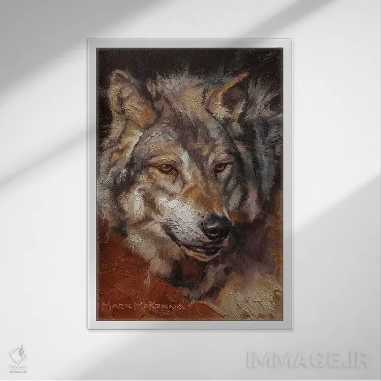 تابلو دکوراتیو مشکل به راه افتاده اثر مارک مک کنا - نمای قابدار سفید