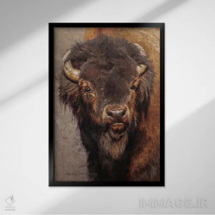 تابلو دکوراتیو سرباز سابقه دار اثر مارک مک کنا - نمای قابدار مشکی