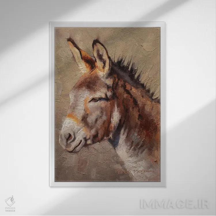 تابلو دکوراتیو الاغ کوچک اثر مارک مک کنا - نمای قابدار سفید