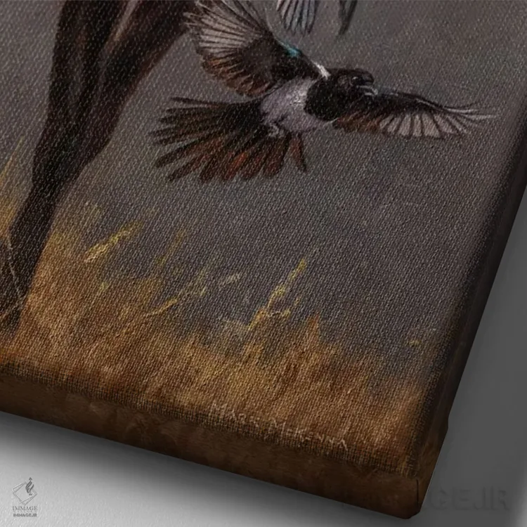 تابلو دکوراتیو گروه همراه اثر مارک مک کنا - نمای نزدیک بافت بوم