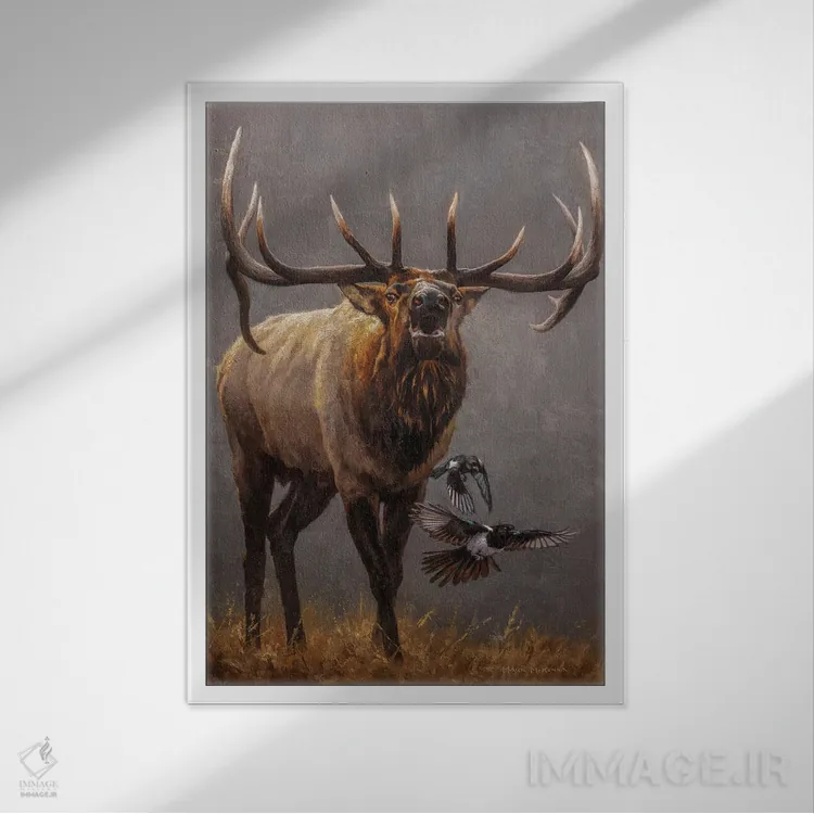 تابلو دکوراتیو گروه همراه اثر مارک مک کنا - نمای قابدار سفید