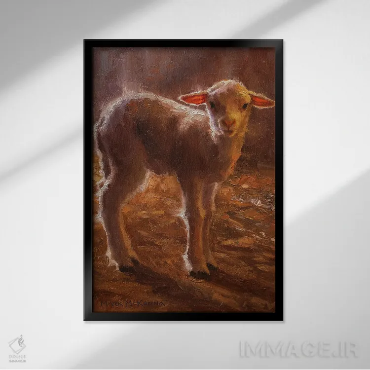 تابلو دکوراتیو بره اثر مارک مک کنا - نمای قابدار مشکی