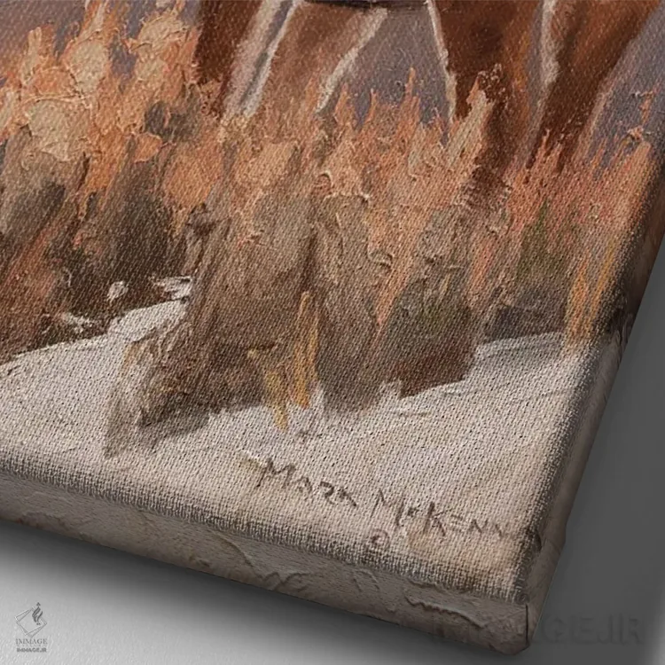 تابلو دکوراتیو تیغه مایلی اثر مارک مک کنا - نمای نزدیک بافت بوم