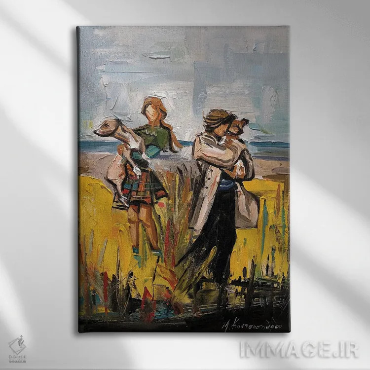 تابلو دکوراتیو لحظه ۲ اثر مارینا کوتسو سپیرو - نمای روبهرو روی دیوار