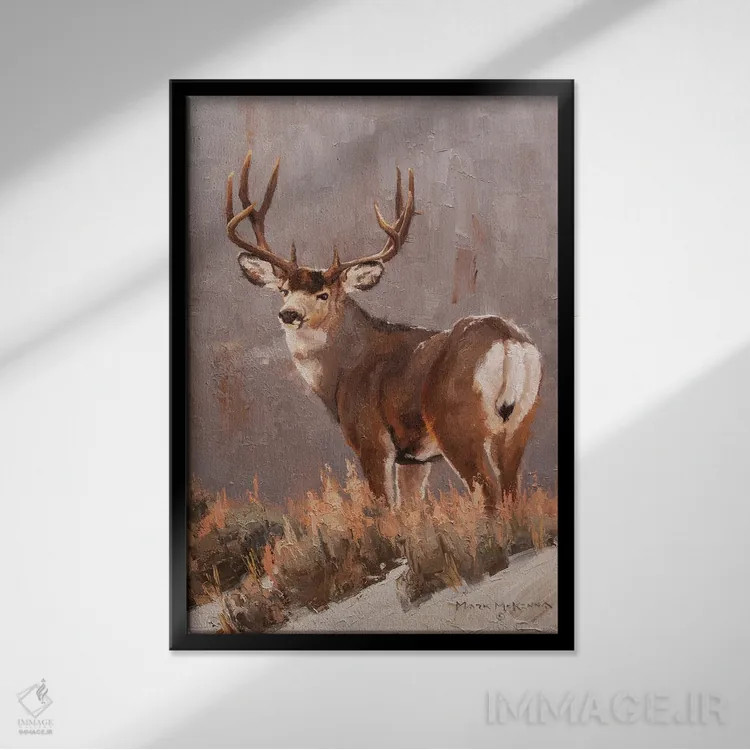 تابلو دکوراتیو تیغه مایلی اثر مارک مک کنا - نمای قابدار مشکی