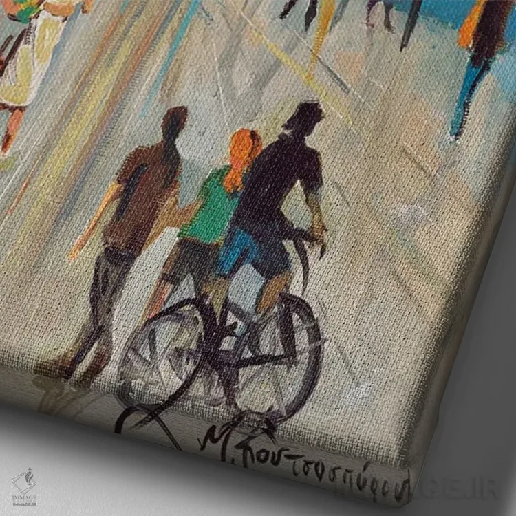 تابلو دکوراتیو رویای تسالونیکی اثر مارینا کوتسو سپیرو - نمای نزدیک بافت بوم