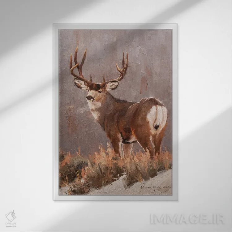 تابلو دکوراتیو تیغه مایلی اثر مارک مک کنا - نمای قابدار سفید